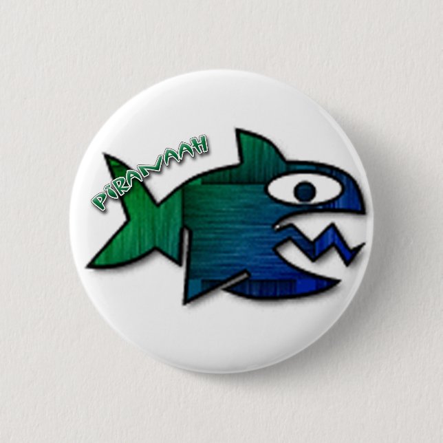 Badge Rond 5 Cm Piranaah (Devant)