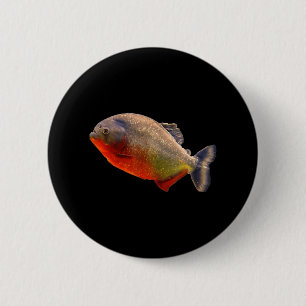 Badge Rond 5 Cm Piranha Red Bellied School de Piranhas Tropical