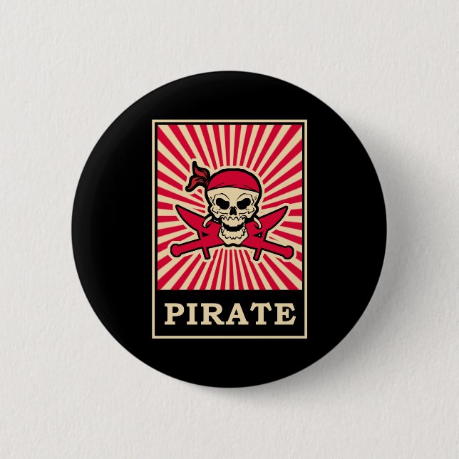 Badge Rond 5 Cm Pirate (Devant)