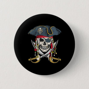 Badge Rond 5 Cm Pirate Crâne Halloween Petits garçons Filles Enfan