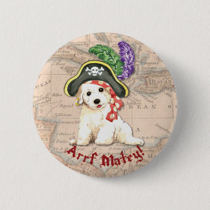 Badge Rond 5 Cm Pirate de Bichon Frise