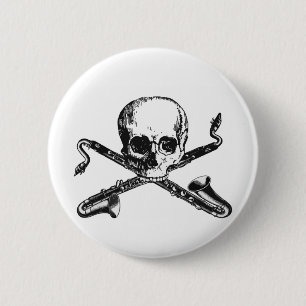 Badge Rond 5 Cm Pirate de clarinette basse