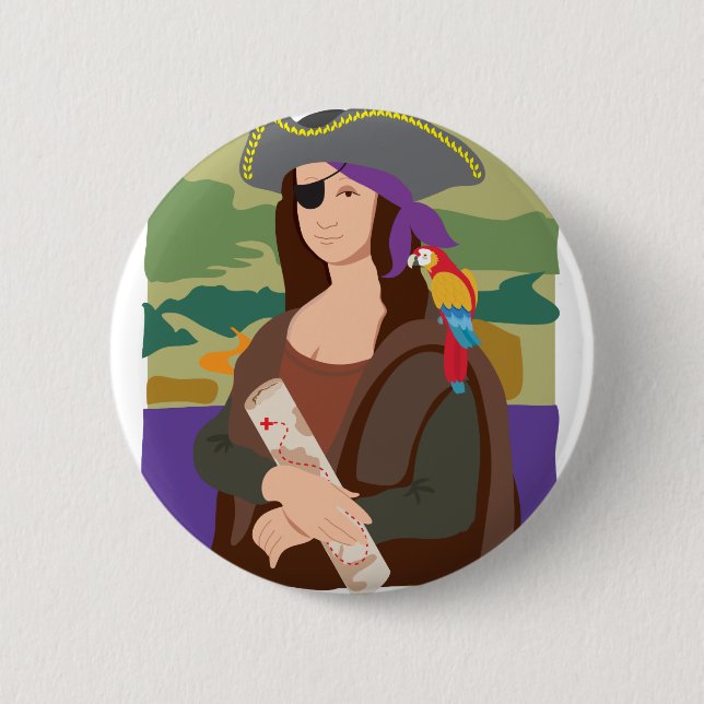 Badge Rond 5 Cm Pirate de Mona Lisa (Devant)