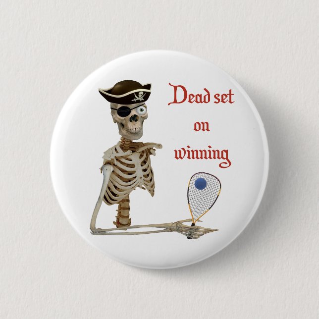 Badge Rond 5 Cm Pirate de racquetball mort (Devant)