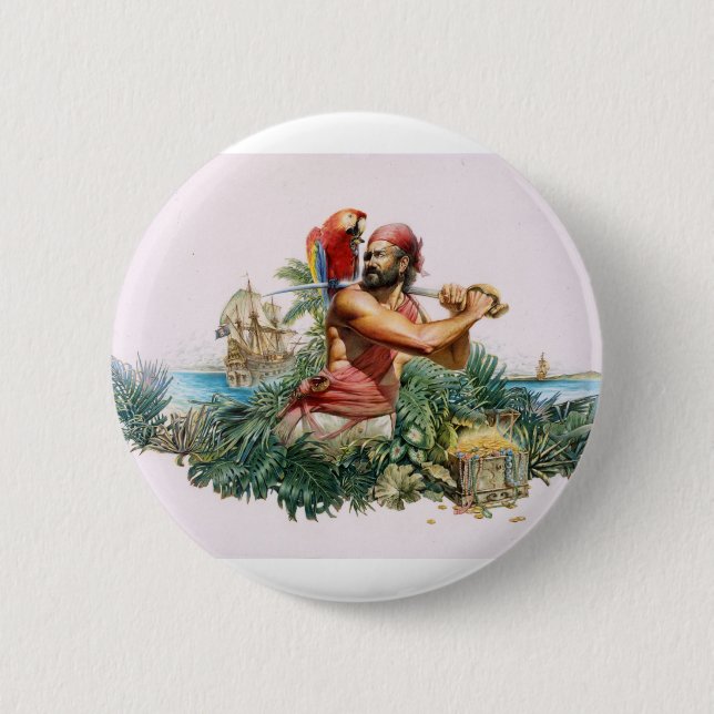 Badge Rond 5 Cm Pirate des Caraïbes (Devant)