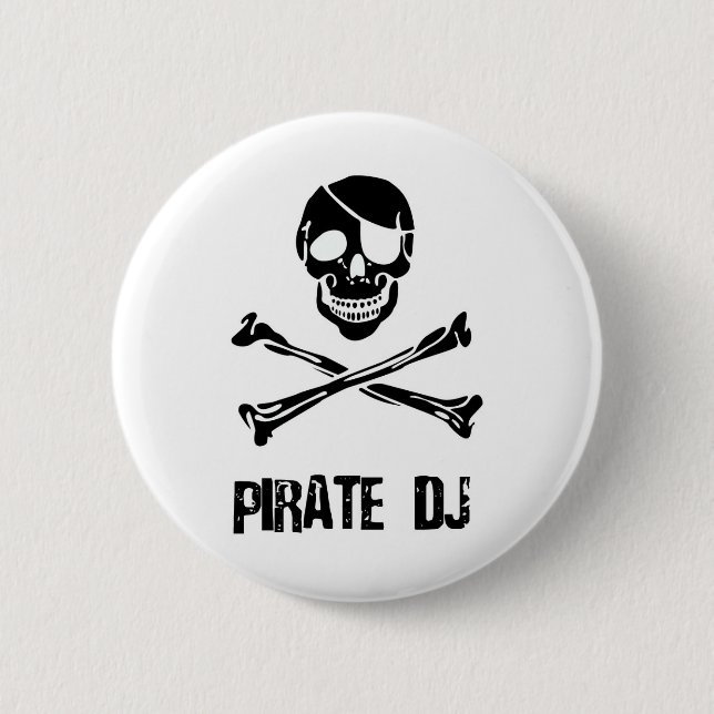 Badge Rond 5 Cm Pirate DJ (Devant)