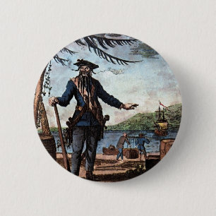Badge Rond 5 Cm Pirate effrayant Blackbeard !