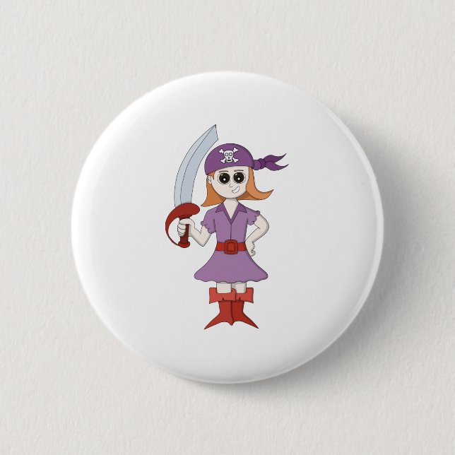 Badge Rond 5 Cm Pirate Girl (Devant)