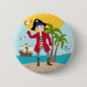 Badge Rond 5 Cm Pirate kid birthday party