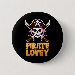 Badge Rond 5 Cm Pirate Lovey Funky Capitaine Correspondant Coût Ha