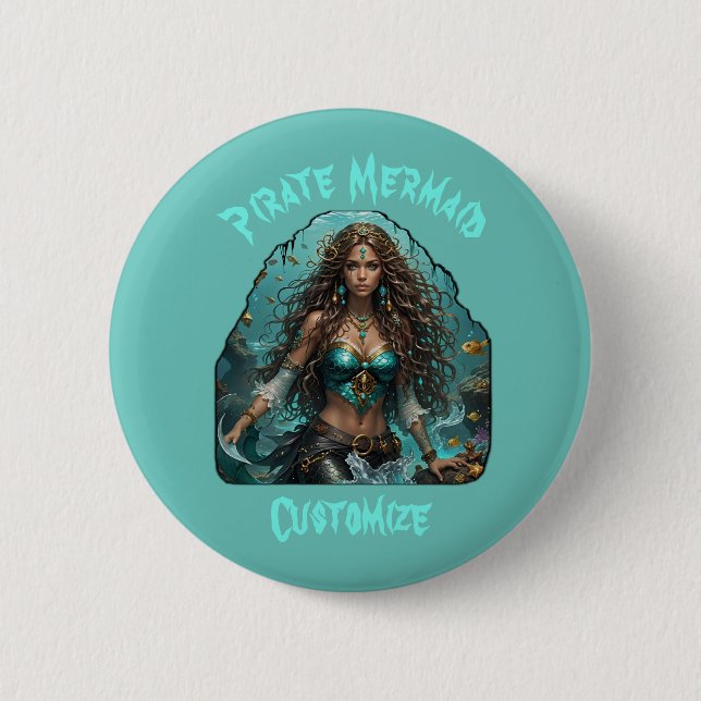 Badge Rond 5 Cm Pirate Mermaid Lady Thunder_Cove (Devant)
