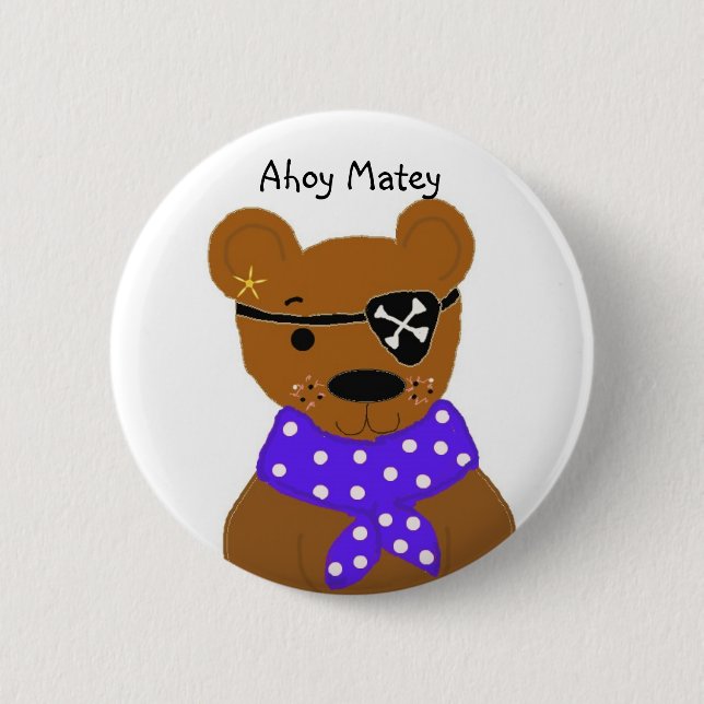 Badge Rond 5 Cm Pirate Nounours (Devant)
