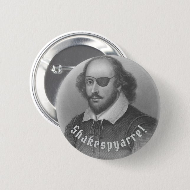 Badge Rond 5 Cm Pirate Shakespeare - (Devant & derrière)
