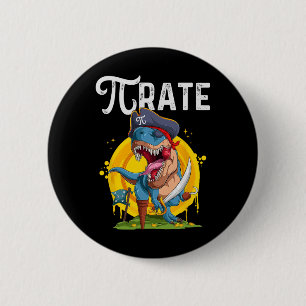 Badge Rond 5 Cm Pirate T-rex Pi Rate Dino Pi Rate Math Geek Drôle 