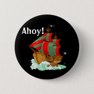 Badge Rond 5 Cm  Pirates Bienvenue 