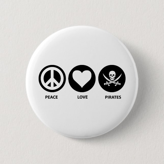 Badge Rond 5 Cm Pirates d'amour de paix (Devant)