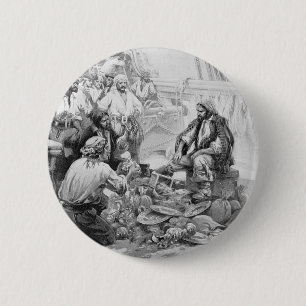 Badge Rond 5 Cm Pirates Vintage comptant leurs trésors et butin