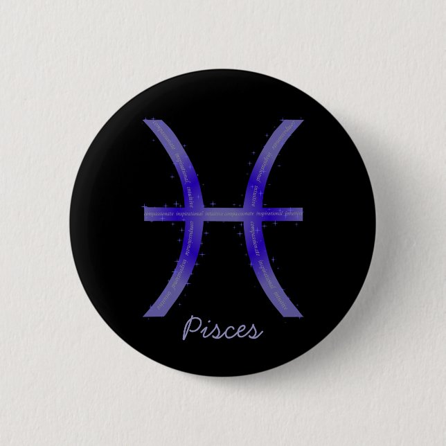 Badge Rond 5 Cm Pisces (Devant)