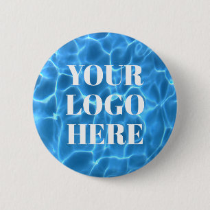 Badge Rond 5 Cm Piscine Bleu Aqua Photo pour votre logo