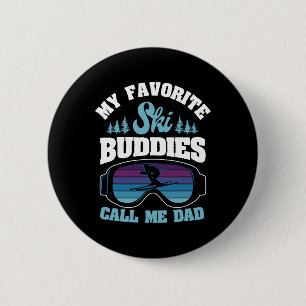 Badge Rond 5 Cm Piste de ski alpin Ski Papa Skieur Snowboardeur Pè