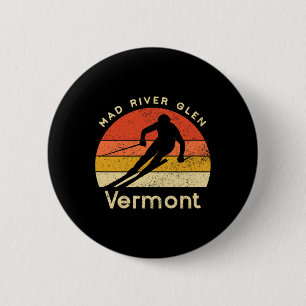 Badge Rond 5 Cm Piste de ski vintage Mad River Glen Vermont Montag