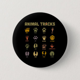 Badge Rond 5 Cm Pistes d'animaux sauvages pour enfants Kids Appren