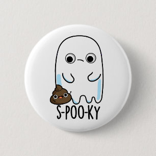 Badge Rond 5 Cm Pistolet à balai pour fantôme S-poo amusant