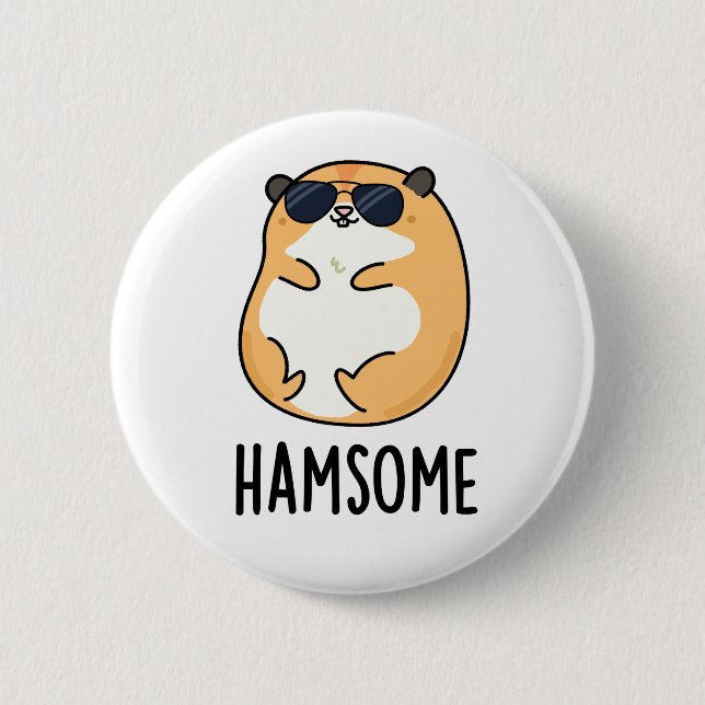 Badge Rond 5 Cm Pistolet à hamster amusant pour jambon (Devant)