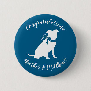 Badge Rond 5 Cm Pit Bull Chien Baby shower Blue Boy Pitbull