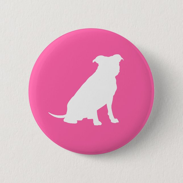 Badge Rond 5 Cm Pit Bull Chien Baby shower rose fille Pitbull (Devant)