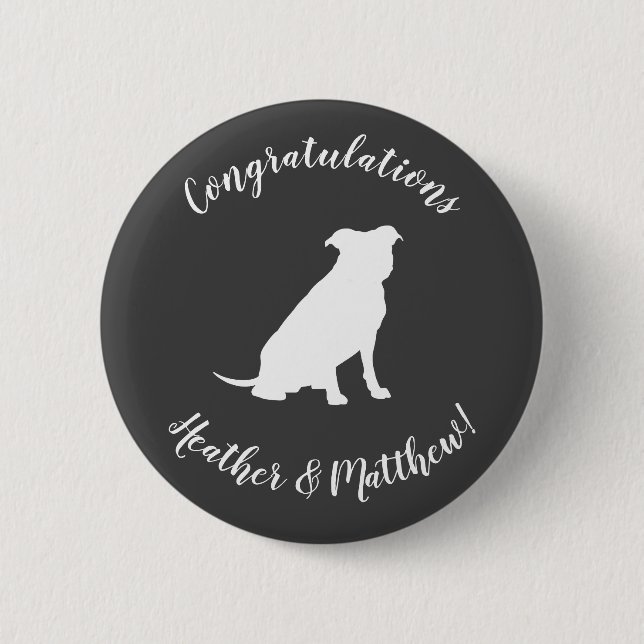 Badge Rond 5 Cm Pit Bull Dog Baby shower Sexe Neutre (Devant)