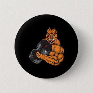 Badge Rond 5 Cm Pit Bull Fitness - Poids du corps de levage