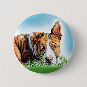 Badge Rond 5 Cm Pit Bull vous écoute
