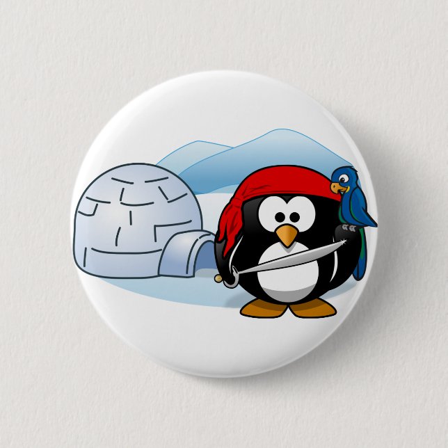 Badge Rond 5 Cm Pitate Penguin de l'Antarctique (Devant)