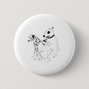 Badge Rond 5 Cm Pitbull Terrier Chien Animal Dalmatie Tattoo Chien