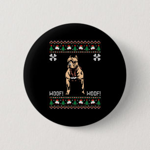 Badge Rond 5 Cm Pitbull Ugly Christmas Sweater