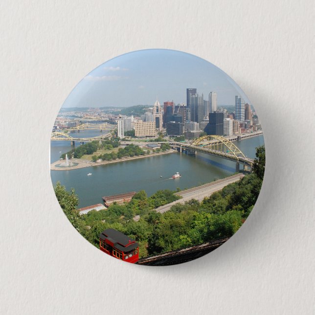 Badge Rond 5 Cm Pittsburgh de Mt Washington (Devant)