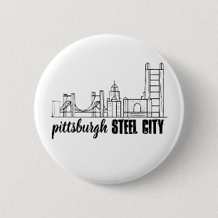 Badge Rond 5 Cm Pittsburgh Skyline