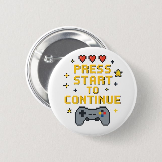 Badge Rond 5 Cm Pixel Art Gaming Button (Devant & derrière)