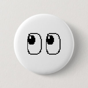 Badge Rond 5 Cm Pixel Ghost Eyes Halloween Game Group Costume