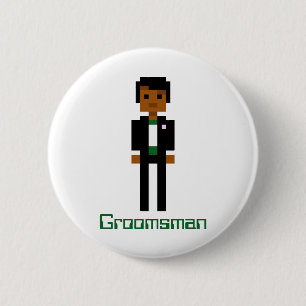 Badge Rond 5 Cm Pixel Groomsman 2