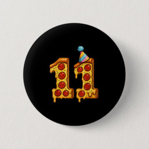 Badge Rond 5 Cm Pizza 11e anniversaire 11 ans Vieux Casquette de p