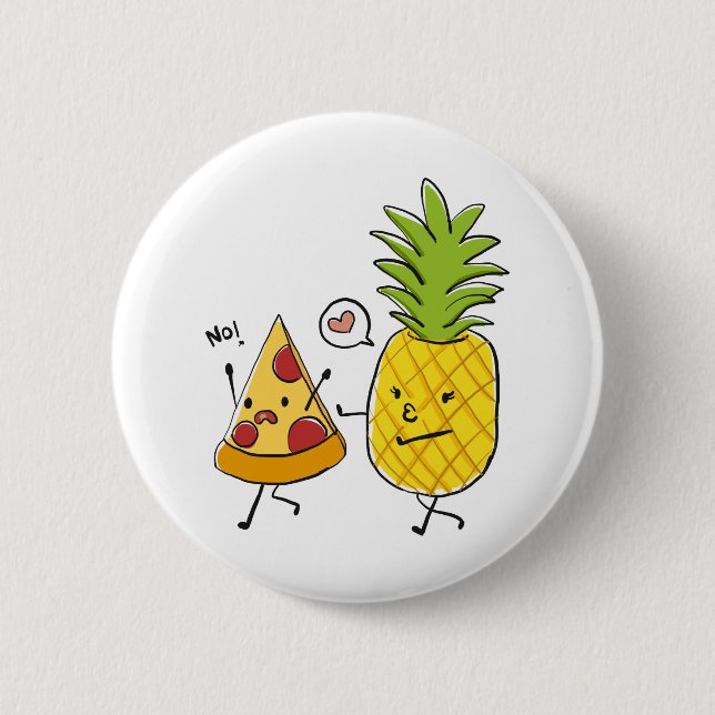 Badge Rond 5 Cm Pizza à l'ananas (Devant)