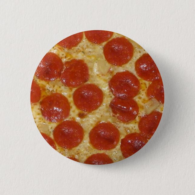 Badge Rond 5 Cm pizza au gros pepperoni (Devant)