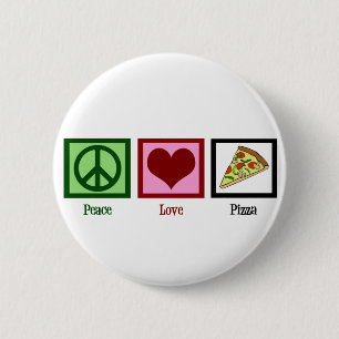 Badge Rond 5 Cm Pizza d'amour de paix
