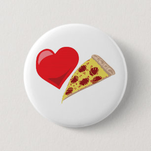 Badge Rond 5 Cm Pizza d'amour ! Personnalisable :