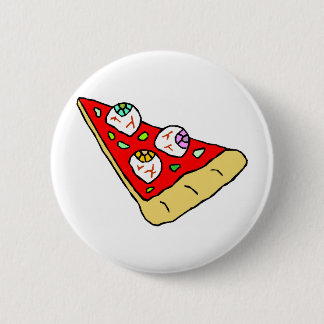 Badge Rond 5 Cm Pizza de globe oculaire