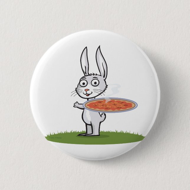 Badge Rond 5 Cm Pizza de lapin (Devant)