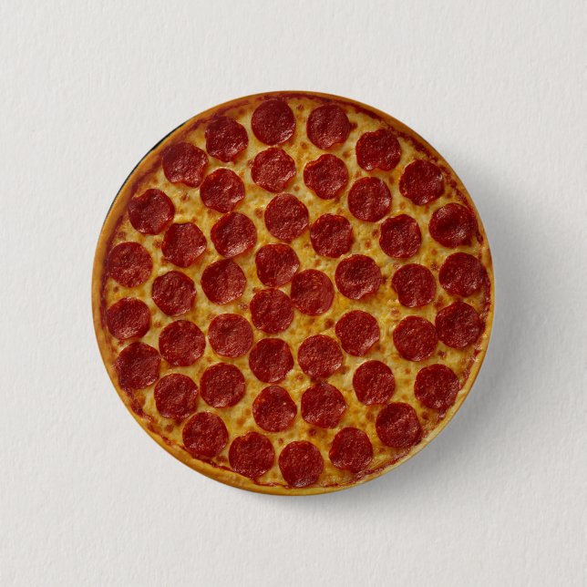 BADGE ROND 5 CM PIZZA DE PEPPERONI (Devant)