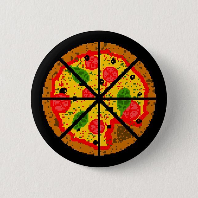 Badge Rond 5 Cm Pizza de pixel (Devant)